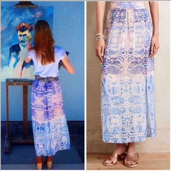 Anthropologie Gorgeous Silk Maxi Skirt NWT M - Picture 6 of 7